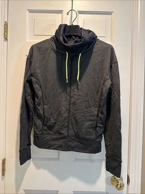 The North Face Black Pullover with Neon Yellow Drawcords
